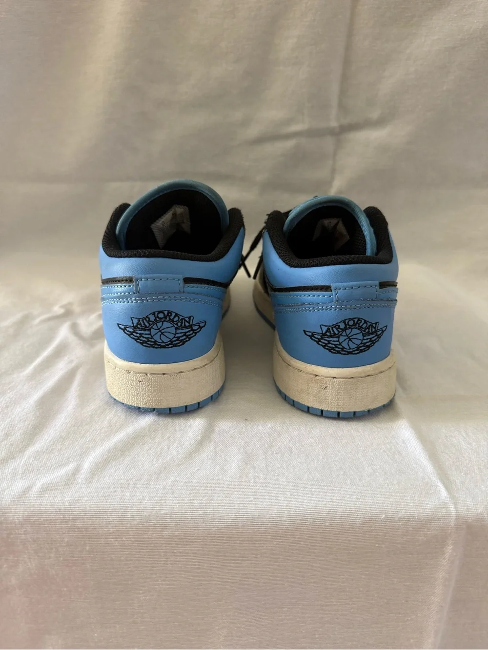 Kids Black and Light Blue Low-Top Sneakers